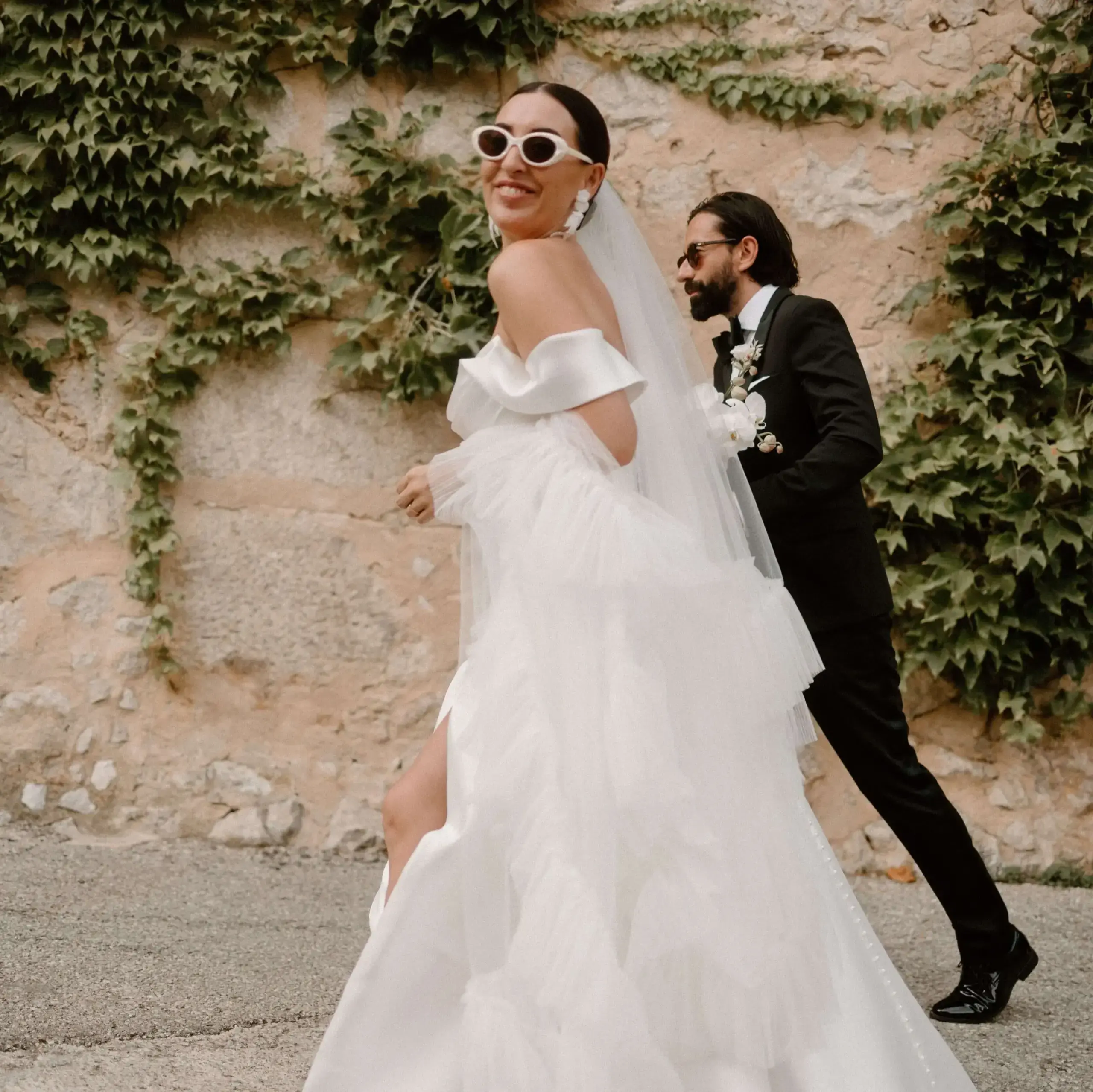 Bride and groom at a destination wedding